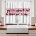 thumbnail image 2 of Ambesonne Lifestyle Kitchen Curtains, Try Motivation Words, 55"x39", Pale Pink Black, 2 of 3