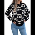 thumbnail image 2 of Suéter de Larga con Cuello Redondo para Mujer, Suéter Holgado de Punto, Tendencia de Otoño e Invierno, Tops Casuales de Moda. Negro L, 2 of 10