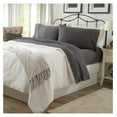 thumbnail image 2 of 4 Piece Jersey Knit Queen Cotton Blend Grey Sheet Set | Ultra-Soft T-Shirt Jersey Bedding Sheets & Pillowcases | Heathered, Breathable, All Season Bed Sheets (Queen, Charcoal), 2 of 6