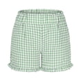 thumbnail image 4 of KDDYLITQ Shorts for Women Plaid Ruffle Athletic Sweat Pants Elastic High Waisted Wide Leg Gym Trousers 2026 Causal Sports Bottoms with Pockets Green L, 4 of 4