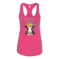 thumbnail image 2 of Wild Bobby, Good Food Good Mood Funny Cute Cow Animal Lover Ladies Racerback Tank Top, Raspberry, X-Large, 2 of 3
