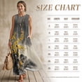 thumbnail image 7 of Xoenoiee Yellow Floral Rock Ink-Wash Print Women's 2026 Summer Casual Crewneck Boho Maxi Dress, Ankle-Length Sleeveless Sundress with Pocket, Cotton Linen Loose Fit Tank Dress Resort Wear, Size S, 7 of 7