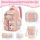 thumbnail image 2 of Mochila LEWKANA Cute para niñas con fiambrera, juego de 5 unidades, color rosa, 2 of 6