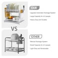 thumbnail image 6 of 2 Tier Dish Holder Rack for Kitchen, Dish Drying Rack Over Sink, Durable Stainless Steel Dish Drainer Set with Utensil Holder, Cutting Board Holder, White, 6 of 9