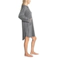 thumbnail image 3 of Goodnight Kiss Bear Hug 2 Lounger Fleece Hoodie Sweatshirt Dress, Long Sleeve, Charcoal, L, 3 of 6