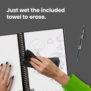 Rocketbook Everlast Digital Reusable Notebook - Black - Letter Size Eco-friendly Notebook (8.5 x 11) - 32 Dot-Grid Pages - Includes 1 Pen and Microfiber Cloth