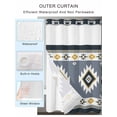 thumbnail image 2 of No Hook Cloth Fabric Shower Curtain with Snap in Liner, Grey Geometric Waterproof Shower Curtains Set with See Through Top Window, Boho Aztec Southwest Abstract Plaid Bath Curtains Shower 66"x72", 2 of 6