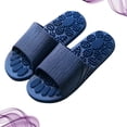 thumbnail image 4 of EeaseMX Sandalias de baño antideslizantes, zapatillas de masaje, chanclas de interior para viajes, hoteles y hogar (azul oscuro, talla 40-41), 4 of 7