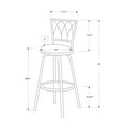 thumbnail image 2 of Monarch Specialties Bar Stool, Set Of 2, Swivel, Bar Height, Metal, Fabric, Brown, Beige, Contemporary, Modern, 2 of 3