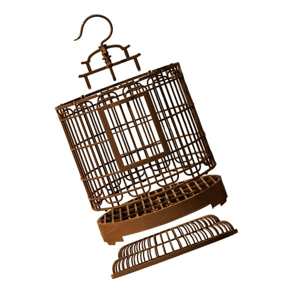 MLINS Large Retro Plastic Bird Cage Portable Round Bird Travel Carrier Cage Ideal For Zebra Finches Parakeets Cockatiels Small Pet Birds