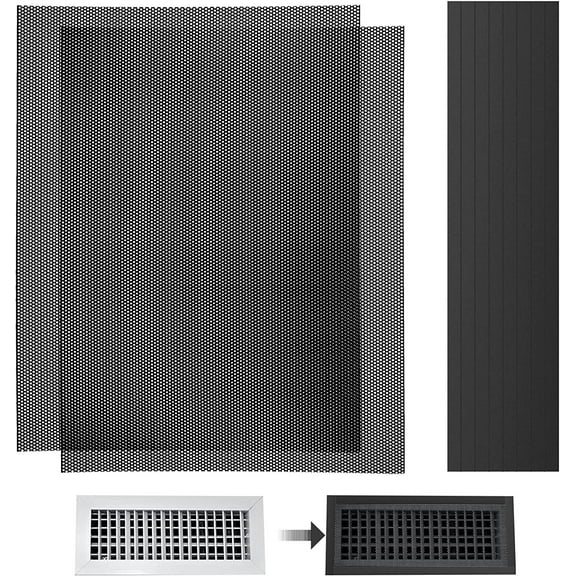 2 Pack DIY Floor Register Vent Cover, 15.7 x 11.8 inch Magnetic Vent Cover Floor Register Trap AC Air Vent Screen Mesh with 8PCS Magnetic Strip for Floor Wall Ceiling Catch Debris Hair Insect