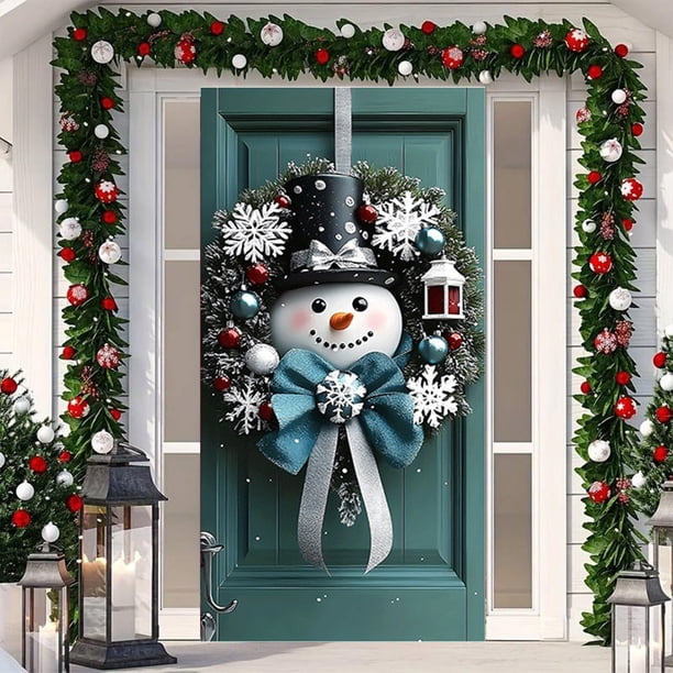 Cortina navideña para puerta de 89 x 180 cm, ideal para decorar puertas y paredes de Navidad, festivales y fiestas.