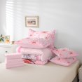 thumbnail image 5 of Manfei Rustic Flower Floral 7pcs Bedding Comforter Set,Cute Cartoon Butterflies Queen Bedding Sets,Pink White Patchwork Plaid Queen Sheet Sets For Teens,Microfiber Bedroom Decor Reversible, 5 of 7
