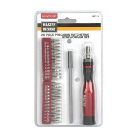 

Master Mechanic 167512 Precision Ratcheting Screwdriver Set 26-Piece