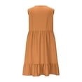 thumbnail image 5 of Plus Size Summer Dresses, Fashion Womens’s Summer Round Neck Solid Color Casual Beach Dress(Coffee,L), 5 of 5