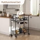 thumbnail image 2 of Yeshouse Carrito de bar con ruedas de 2 niveles, carrito compacto para licores con estantes con espejo, botellero y portacopas integrados, ideal para comedor, sala de estar o fiestas, 2 of 7