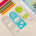 thumbnail image 2 of CNKOO Geometric Ruler With 14 Shapes Transparent Drawing Ruler Clear Scale Drawing Template Measuring Tool For School Office Architecture, 2 of 7