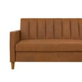 DHP Celine Sectional Futon and Couch with Storage, Camel Faux Leather