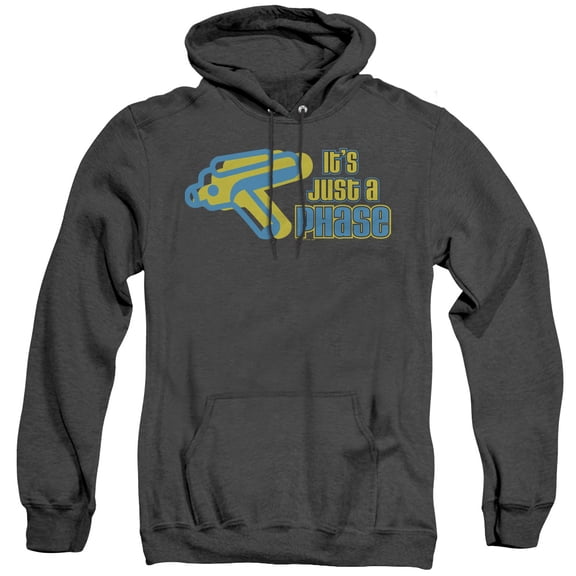 Quogs Just A Phase Adult Heather Hoodie Sweatshirt Black