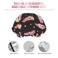 thumbnail image 4 of Cute Popcorn Starry Sky Black Shower Cap, Reusable Bath Hair Hat for all Hair Lengths Hair Cover with Elastic Band Double Waterproof Layers Bathing Hat, 4 of 5