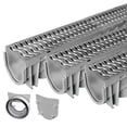 thumbnail image 1 of Source 1 Drainage Trench & Driveway Channel Drain with Galvanized Steel Grate - 3 Pack, 1 of 1