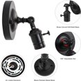 thumbnail image 2 of Nex Rustic Black Wall Mounted Sconces Set of 4 Adjustable Angle Metal, 2 of 4