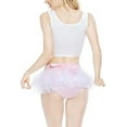 thumbnail image 3 of CutiePlusU Adult Tulle Puffy Petticoat Tutu Ballet Ballerina Skirt Cotton Ruffle Panty - White Bow 3XL, 3 of 5