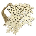 thumbnail image 1 of 20 Piezas Etiquetas de con Cuerda Forma de Nieve Hexagonales Suministro de Soledad Etiquetas de madera de copo de nieve, 1 of 7