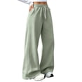 thumbnail image 5 of VV AVEORS Barrel Sweatpants Women Wide Leg Fleece Pants Baggy Sweat Pants High Waist Lounge Pants Active Joggers Workout Gym Mint Green S, 5 of 9