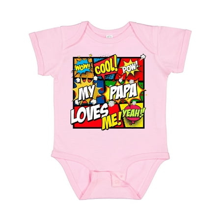 

Inktastic My Papa Loves Me Superhero Gift Baby Boy or Baby Girl Bodysuit