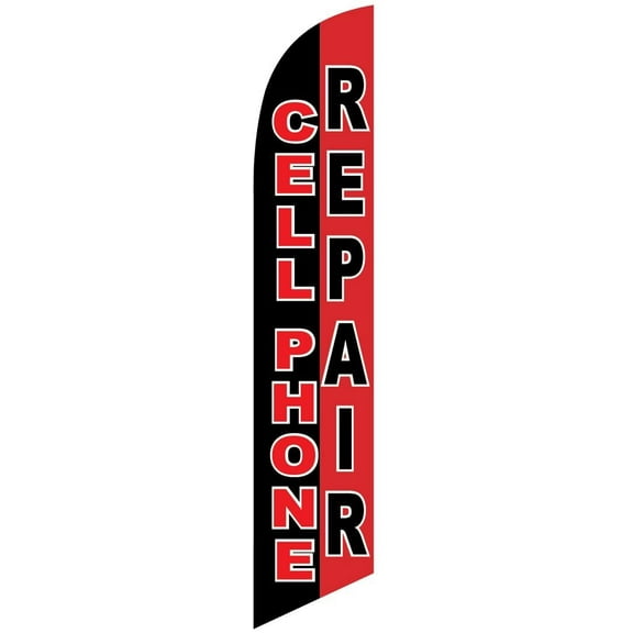 Cell Phone Repair Feather Banner Swooper Sign, Replacement Flag Only