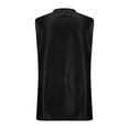 thumbnail image 5 of Women's Silk Satin Camisole Tank Tops V Neck Pleated Dressy Casual Sleeveless Blouses Summer Business Work Shirt Black M, 5 of 8