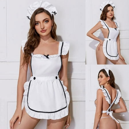 

2PC Lingerie Dress For Women Dress Uniform Play Cute Sexy Lingerie Cosplay Costumes Maid Servant