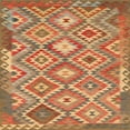 thumbnail image 1 of Ahgly Company Indoor Square Traditional Mahogany Brown Southwestern Area Rugs, 7' Square, 1 of 6