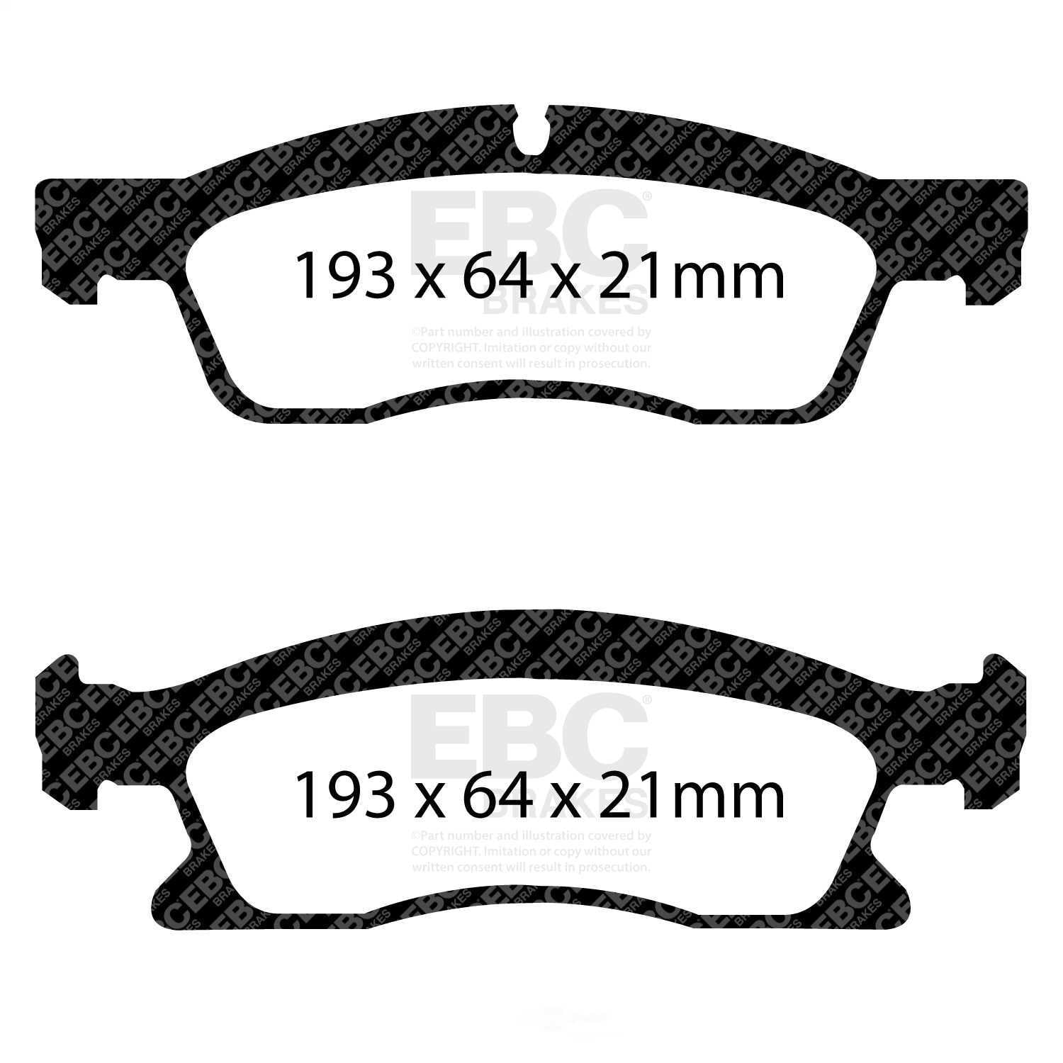EBC Brakes Greenstuff 6000 Series Heavy Duty 4x4/SUV/Light Truck Brake Pad Set Fits select: 2014-2018 JEEP GRAND CHEROKEE, 2013-2022 DODGE DURANGO