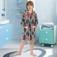thumbnail image 5 of FORMRS Niños Bathrobe Unisex Hooded Robe Soft Plush Pajamas Sleepwear, Size 10-12T, Green Abstract, 5 of 7