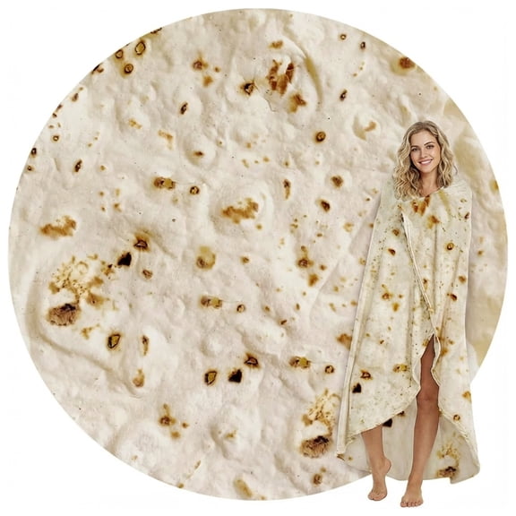 Burrito Tortilla Blanket 47in for Adult Kids, Novelty Food Blanket, Funny Blanket Gifts for Women Men