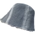 thumbnail image 6 of CoCopeaunts Denim Bucket Hats Irregular Foldable Men Fisherman Hat Unisex Fashion Frayed Brim Summer Travel Bucket Cap for Women, 6 of 8
