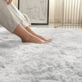 thumbnail image 4 of Hgallory Polyester Plush Area Rug Non-Slip Carpet, Comfortable Soft Fluffy Throw Floor Carpets for Living Room Bedroom, Solid Color Modern Style Home Decor Shag Area Rugs, 31"x63", 1PC, White, 4 of 6