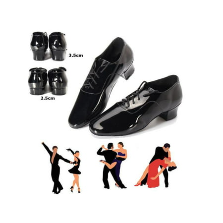 Men Ballroom Latin Salsa Tango Dance Shoes Black Color 2.5cm / 3.5cm