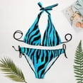thumbnail image 4 of SKQIT Women's 2 Piece Swimsuits Triangle Thong Bikini Zebra Striped Bikini Bathing Suits Set, 4 of 12