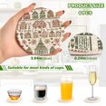 thumbnail image 2 of Yayeee 6 PCS Drink Coasters with Holder Set Woven Absorbent Round Tabletop Hot Pad, Green Nordic Christmas House, 2 of 7