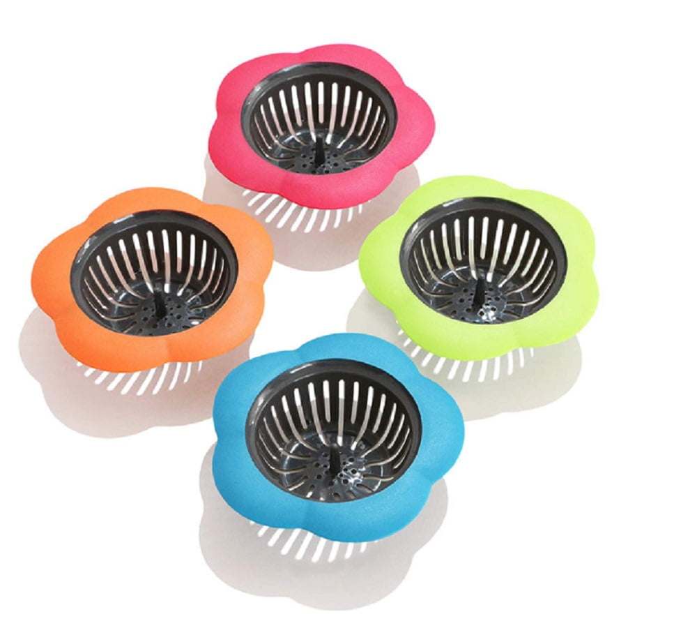 4 Pcs Plastic Kitchen Sink Drain Strainer Filter Catching Food Particles 4.5'