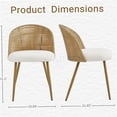 thumbnail image 2 of COSMOS Bohemian Modern Rattan Dining Chair Set of 2, Brown Wicker with Beige Cushion, Indoor Boho Kitchen Seating, 2 of 10