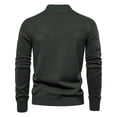 thumbnail image 5 of Alkepwun Mens Cardigan Sweater Button Down Stand Collar Round Neck Pullover Long Sleeved Loose Base Shirt Top Sweater, 5 of 5