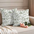 thumbnail image 2 of Boho Sage Green Floral Outdoor Waterproof Pillow Covers, Vintage Farmhouse Paisley Plant Decorative Square Throw Pillowcase Sofa Cushion Sham for Patio/Couch/Chair, 16"x16" 2 Pack, 2 of 8