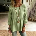 thumbnail image 4 of Ruimatai Womens Peplum Tunic Tops Crew Neck 3/4 Puff Sleeve Loose Textured Casual Pullover Blouses, 4 of 8