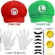 thumbnail image 3 of Gorra de béisbol unisex para adultos de Super Bros Luigi, disfraz de Cosplay, Halloween, Anime, juego de rol (rojo y verde), 2 unidades, 3 of 5