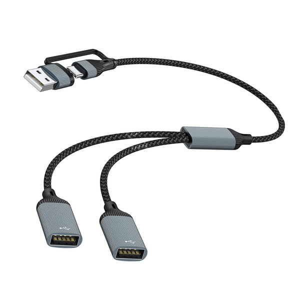 High Speed USB C To Double USB A Adapter Splitter Hubs, Fast Charging And Data Transfer Hubs Fit for Various Electronics