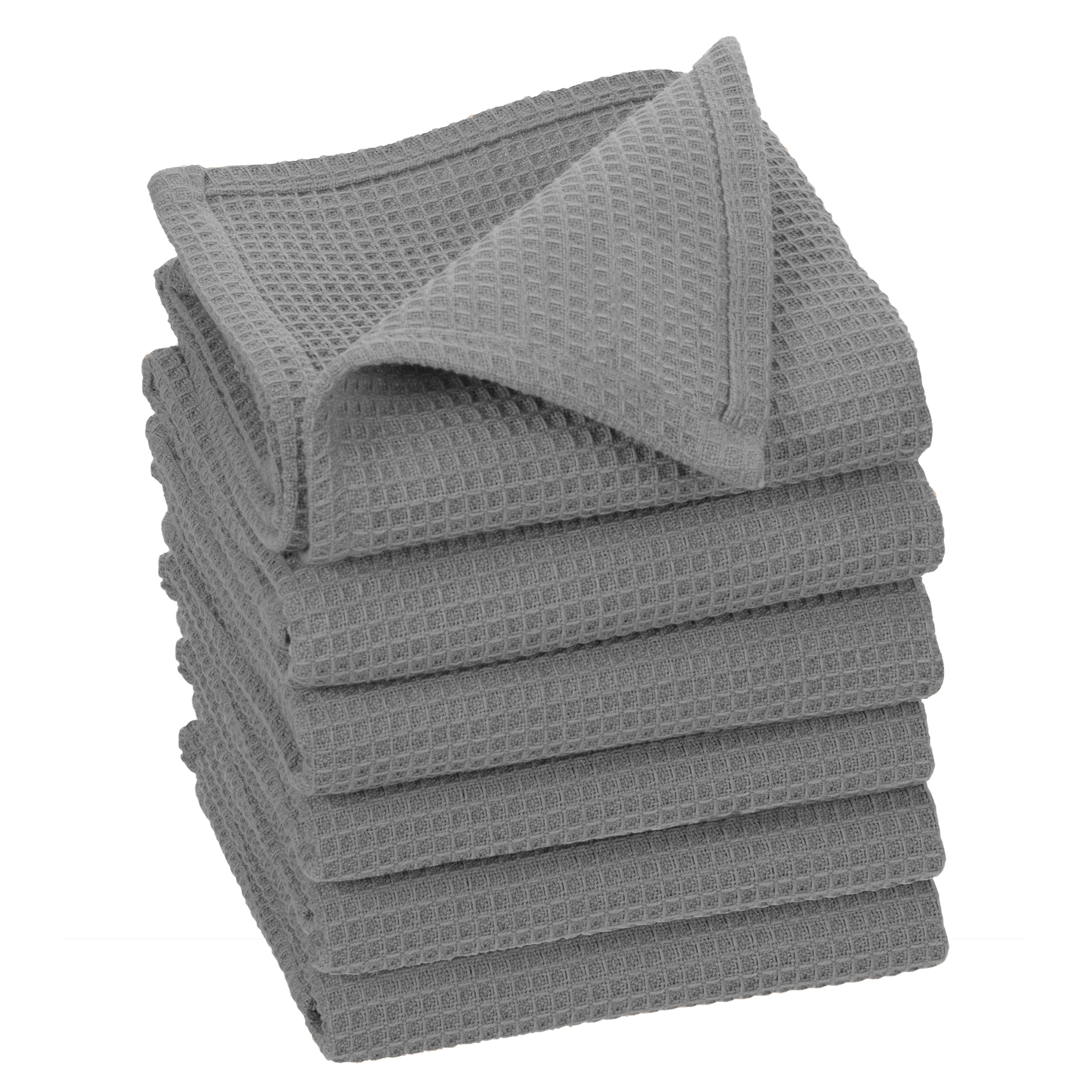 Fabstyles Broadway Waffle 6 Piece Dishcloth Set 100% Cotton, 12" X 12"